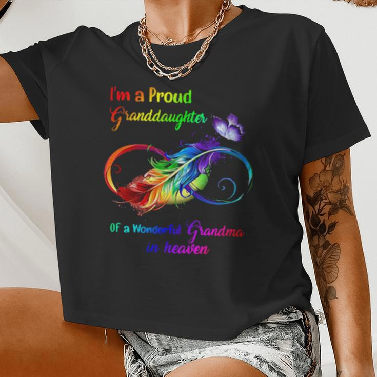 I'm A Proud Granddaughter Of A Wonderful Grandma In Heaven Women Cropped T-shirt