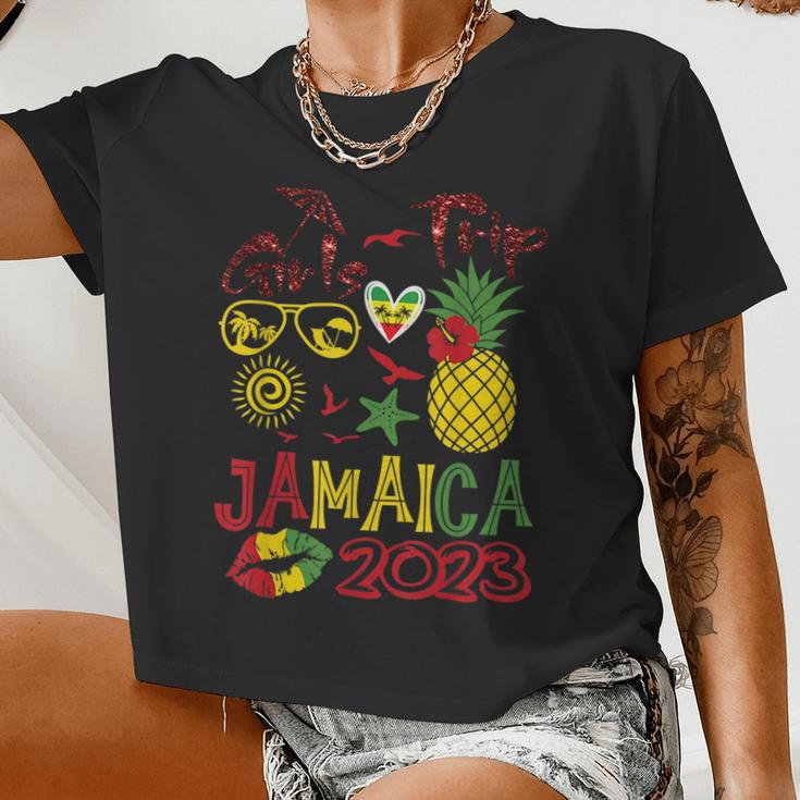 Jamaica Vacation Girls Trip 2023 Jamaican Souvenirs Women Cropped T-shirt