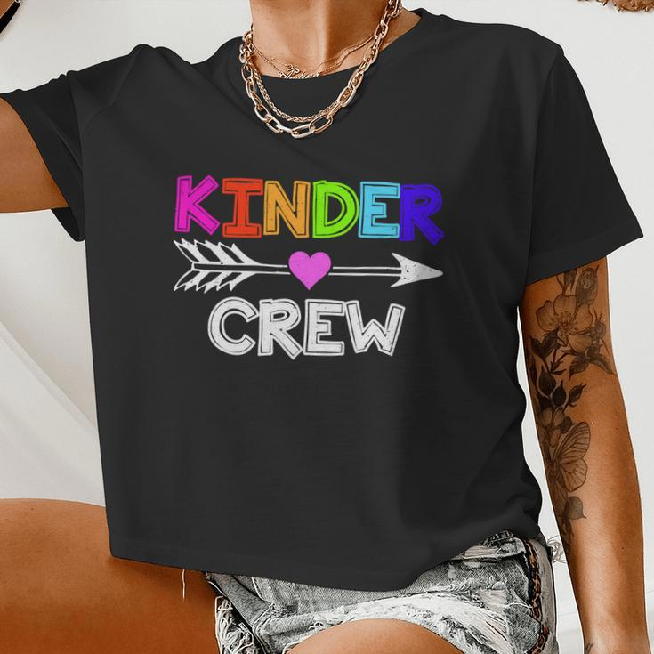 Kinder Crew Kindergarten Teacher Tshirt Women Cropped T-shirt