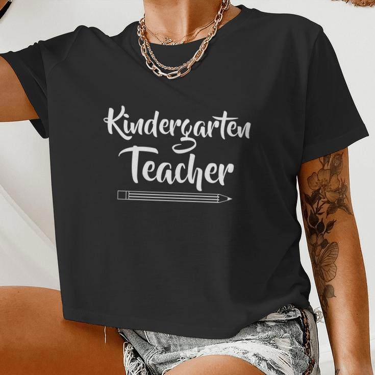 Kindergarten Grade Teacher Graphic Women Cropped T-shirt