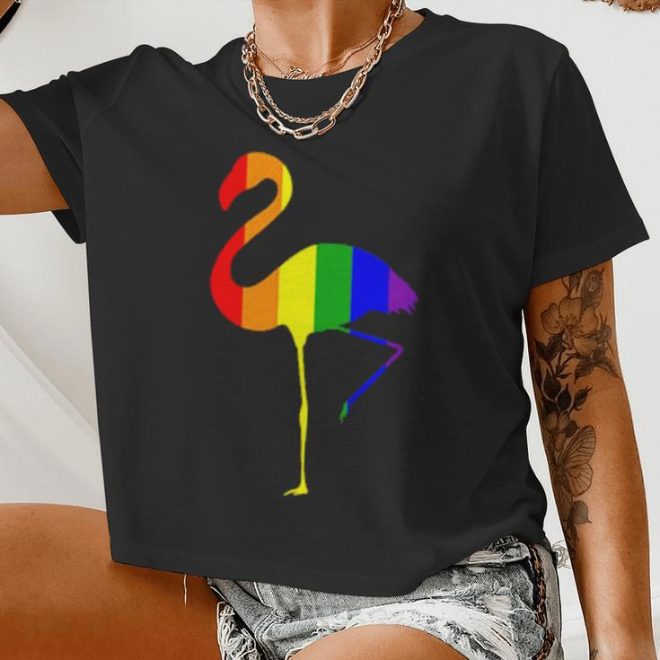 Lgbt Flamingo Rainbow Women Cropped T-shirt