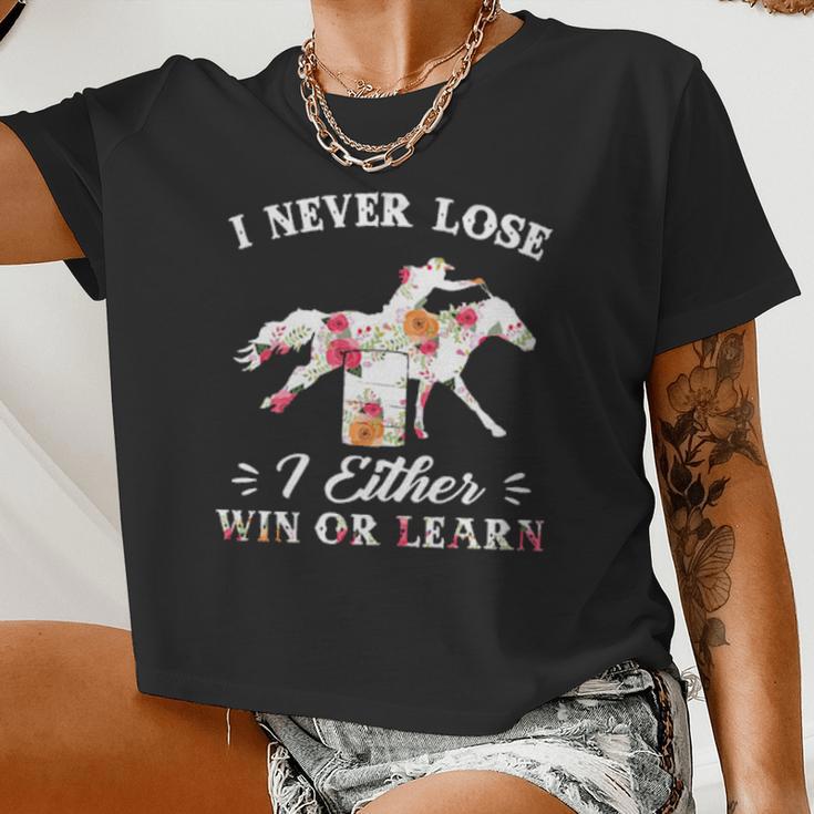 I Never Lose I Either Win Or Learn Floral Women Cropped T-shirt