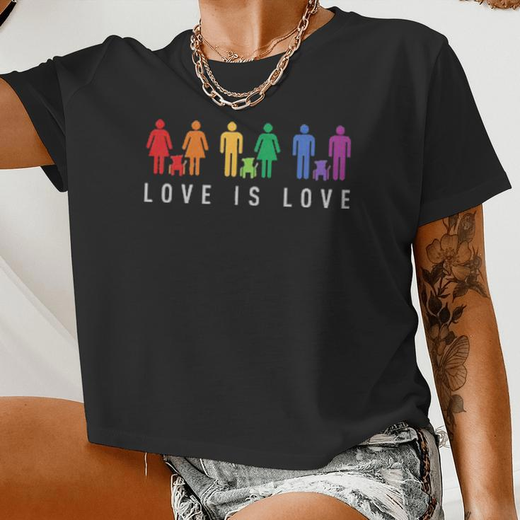 Love Is Love Men Women And Dogs Lgbt Women Cropped T-shirt