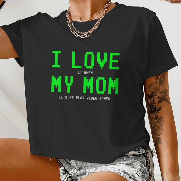 I Love My Mom Shirt Gamer For N Boys Video Games V2 Women Cropped T-shirt