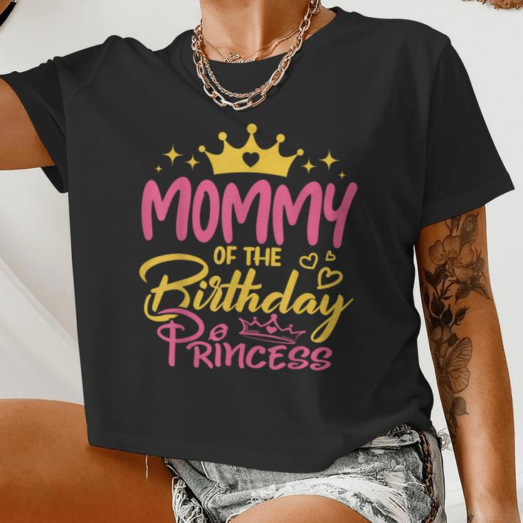Mommy Of The Birthday Princess Girls Party Family Matching Women Cropped T-shirt