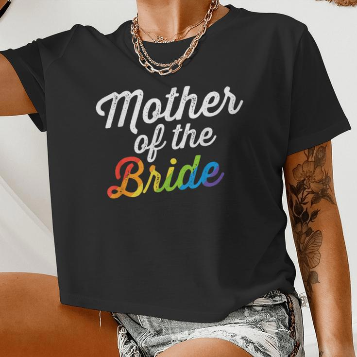 Mother Of The Bride Gay Lesbian Wedding Lgbt Same Sex Women Cropped T-shirt