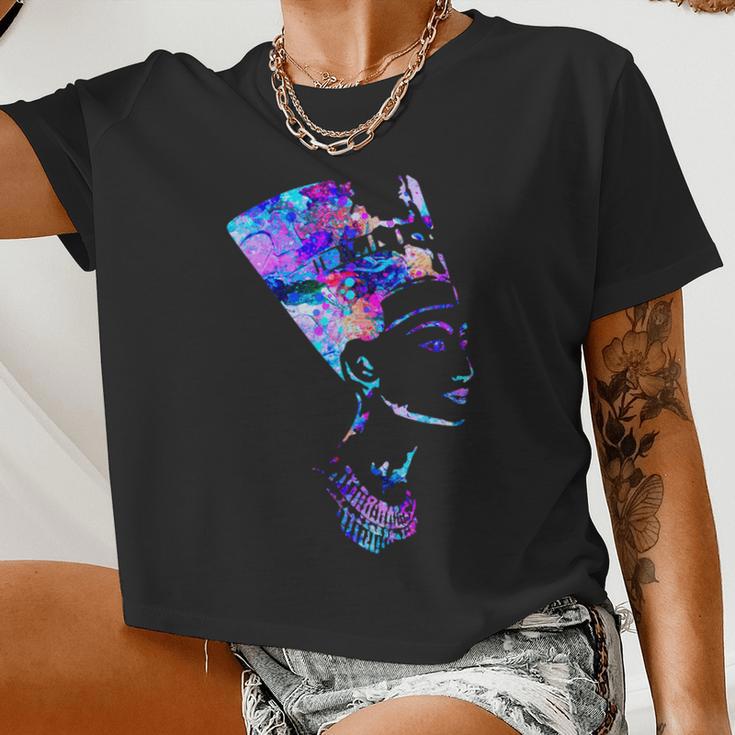 Nefertiti Egyptian Queen Women Cropped T-shirt