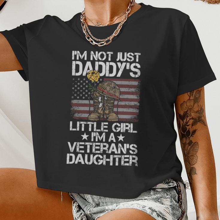 Im Not Just Daddys Little Girl Im A Veterans Daughter 59 Women Cropped T-shirt