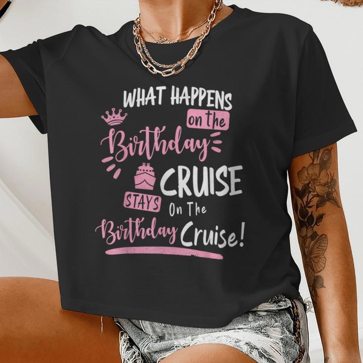 Novelty My Birthday Cruise Cruise For Women Women Cropped T-shirt