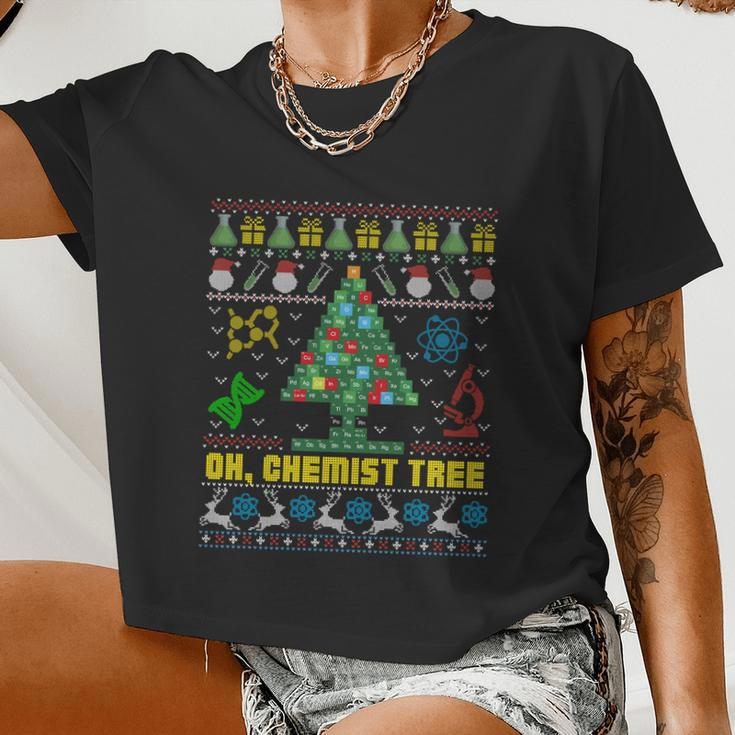 Oh Chemist Tree Chemistree Chemistry Ugly Christmas Sweater Meaningful Women Cropped T-shirt