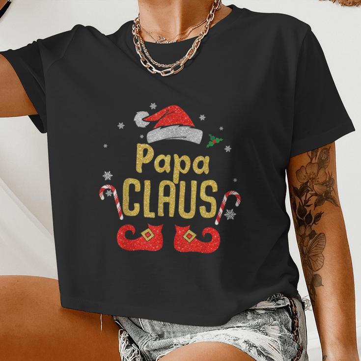 Papa Santa Claus Matching Family Christmas Shirts Tshirt V2 Women Cropped T-shirt