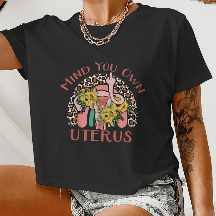 Pro Choice Rainbow Mind You Own Uterus Leopard 1973 Pro Roe Women Cropped T-shirt