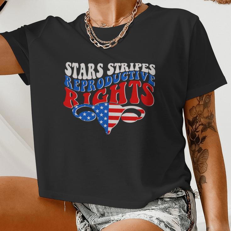 Pro Roe Stars Stripes Reproductive Rights Women Cropped T-shirt