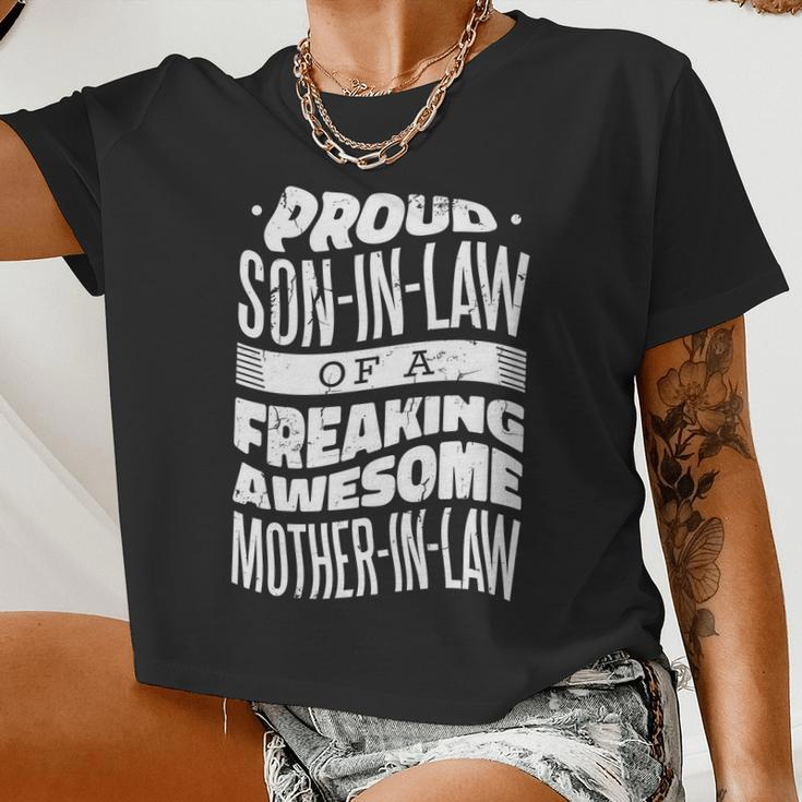 Proud Son-In-Law Of A Freaking Awesome Mother In Law Women Cropped T-shirt