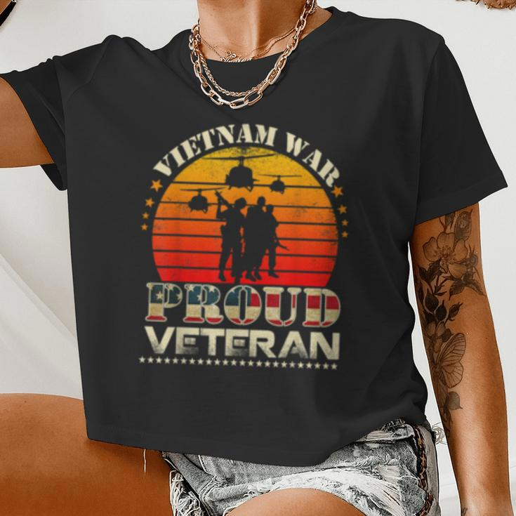 Proud Vietnam War Veteran For Military Men Women Women Cropped T-shirt