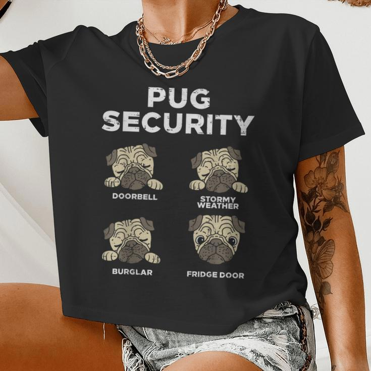 Pug Security Animal Pet Dog Lover Owner Women Women Cropped T-shirt