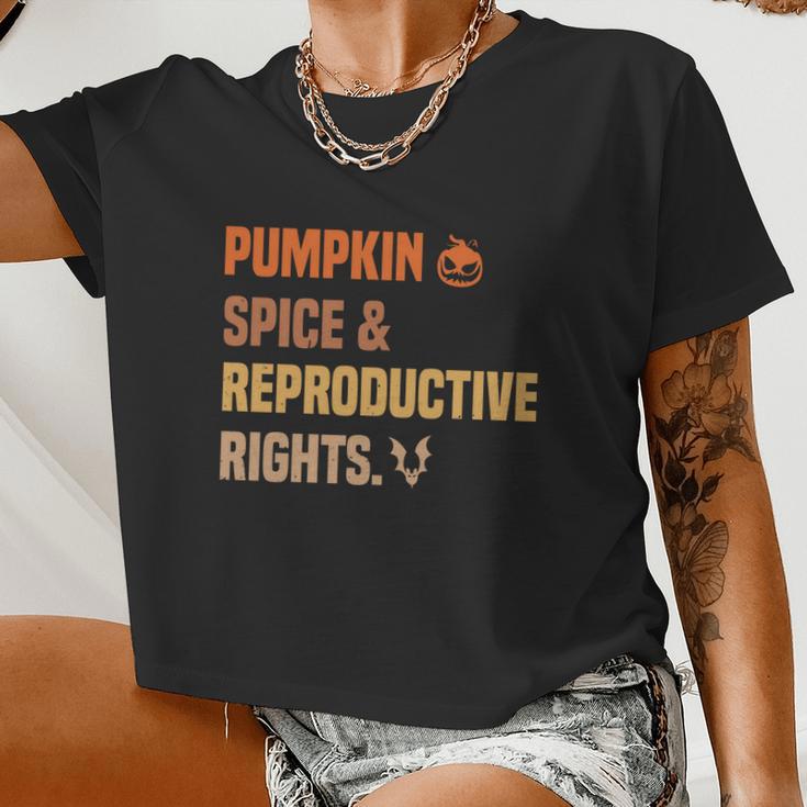 Pumpkin Spice Reproductive Rights Pro Choice Feminist Women Cropped T-shirt