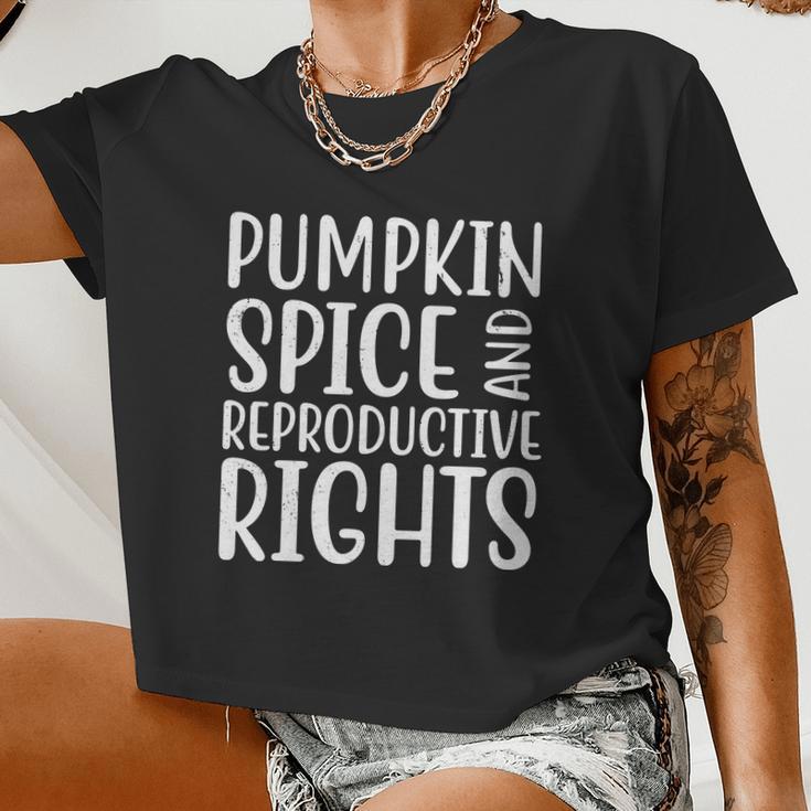 Pumpkin Spice And Reproductive Rights Pro Choice Feminist Women Cropped T-shirt