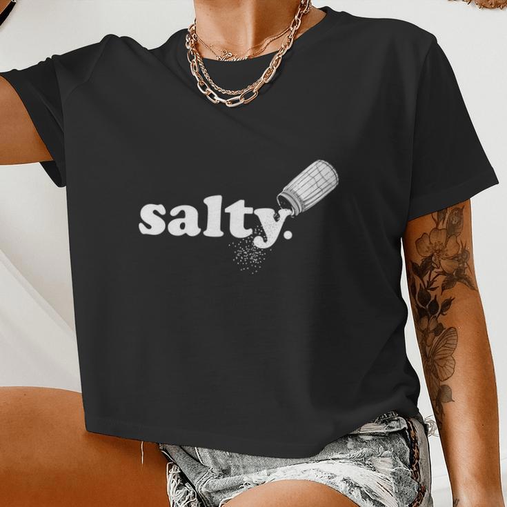 Salty Ironic Sarcastic Cool Hoodie Gamer Chef Gamer Pullover Women Cropped T-shirt