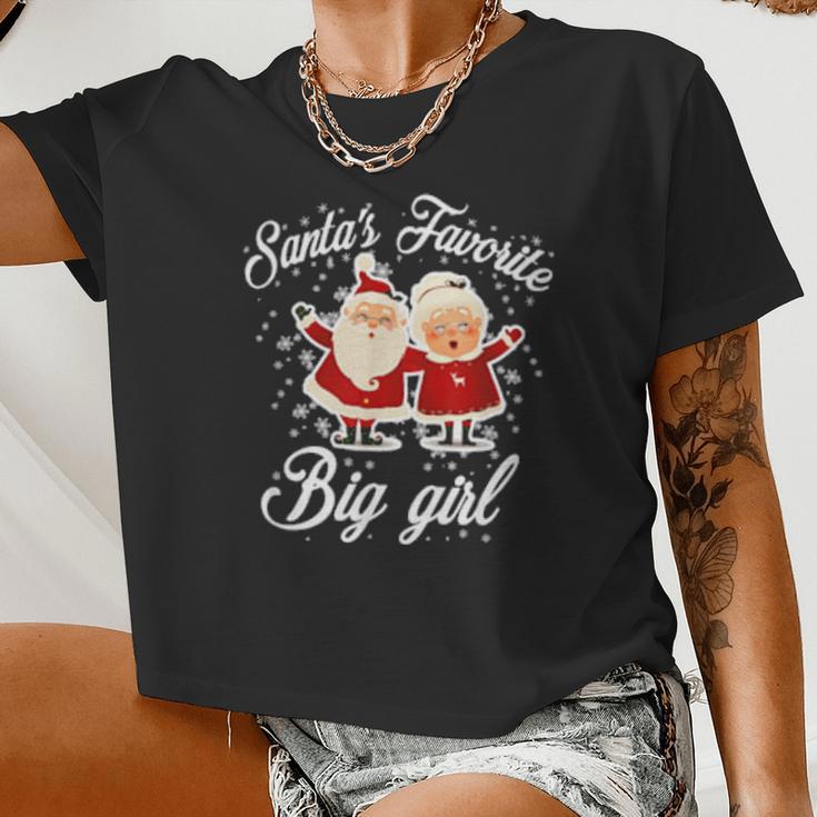 Santa's Favorite Big Girl Women Cropped T-shirt