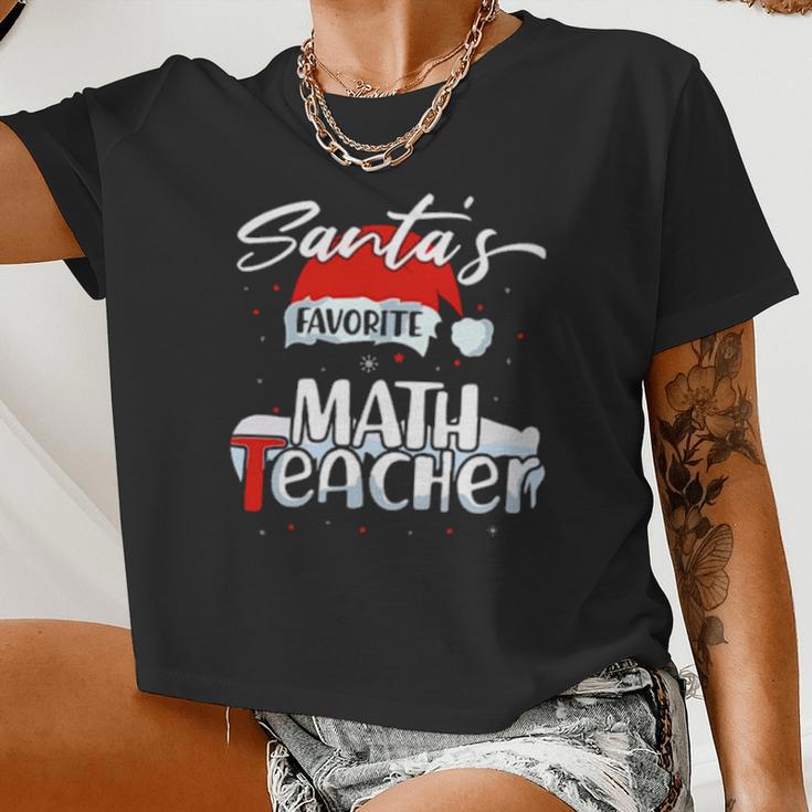 Santas Favorite Math Teacher Women Cropped T-shirt