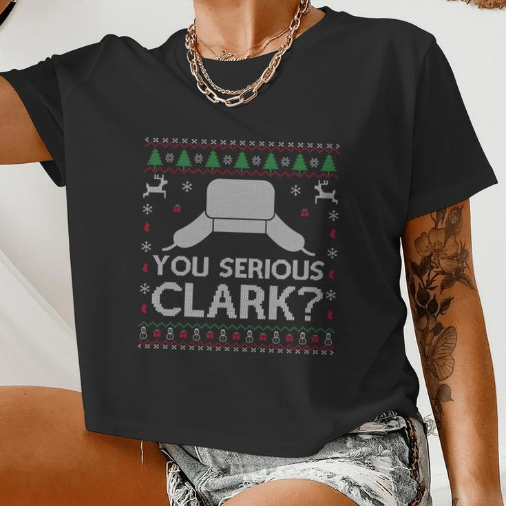 You Serious Clark Sweatshirt Ugly Sweater Christmas Women Cropped T-shirt