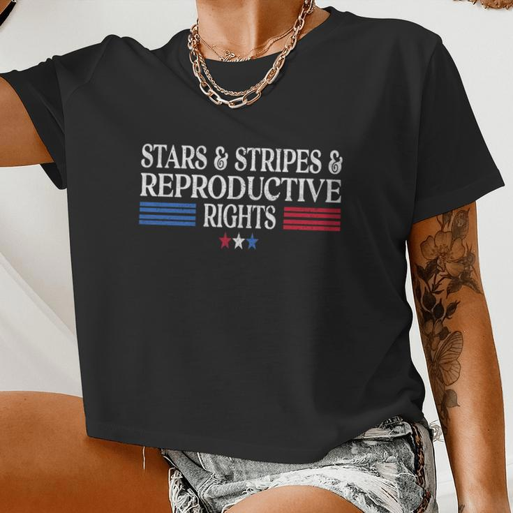 Stars Stripes Reproductive Rights Patriotic 4Th Of July Great Women Cropped T-shirt