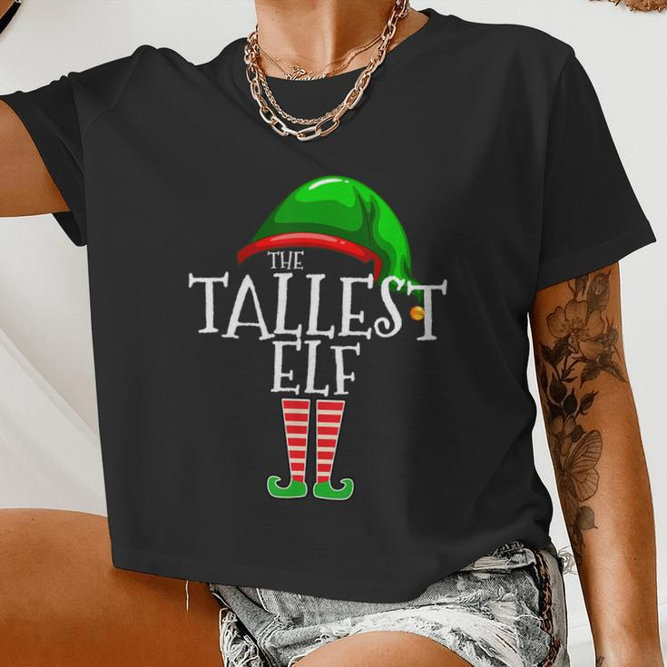 The Tallest Elf Family Matching Group Christmas Tshirt Women Cropped T-shirt