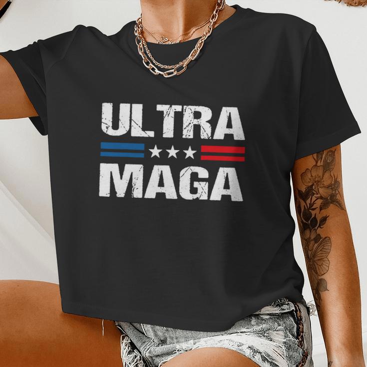 Ultra Maga 2024 Trump Biden Women Cropped T-shirt