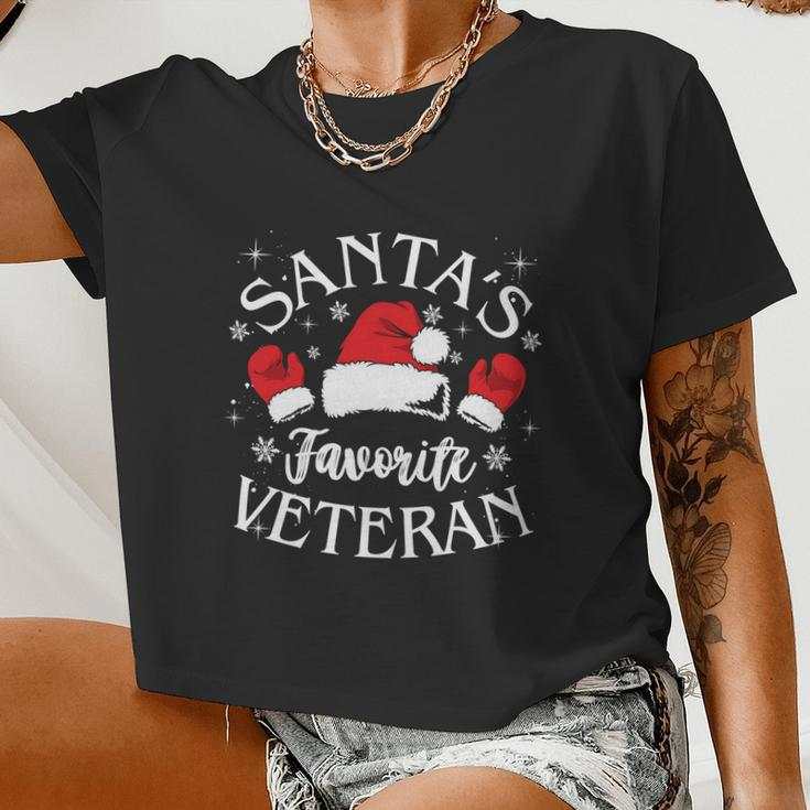 Veteran Santa Xmas Santa's Favorite Veteran Santas Favorite Great Women Cropped T-shirt