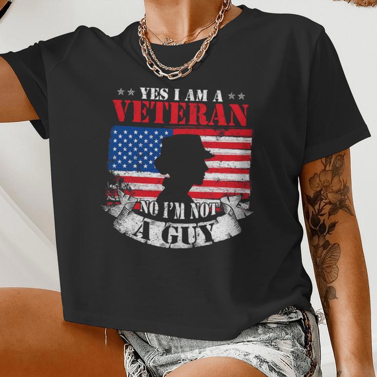 Veteran Vets Yes Im A Female Veteran Women Veterans Day Veterans Women Cropped T-shirt