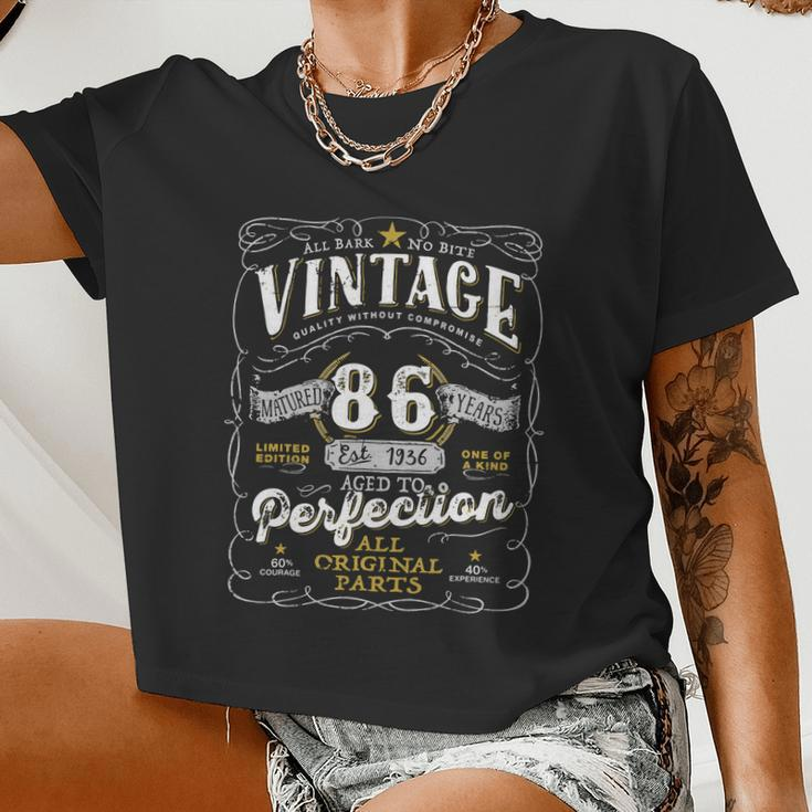 Vintage 1936 Birthday For Women Men 86 Years Old Women Cropped T-shirt