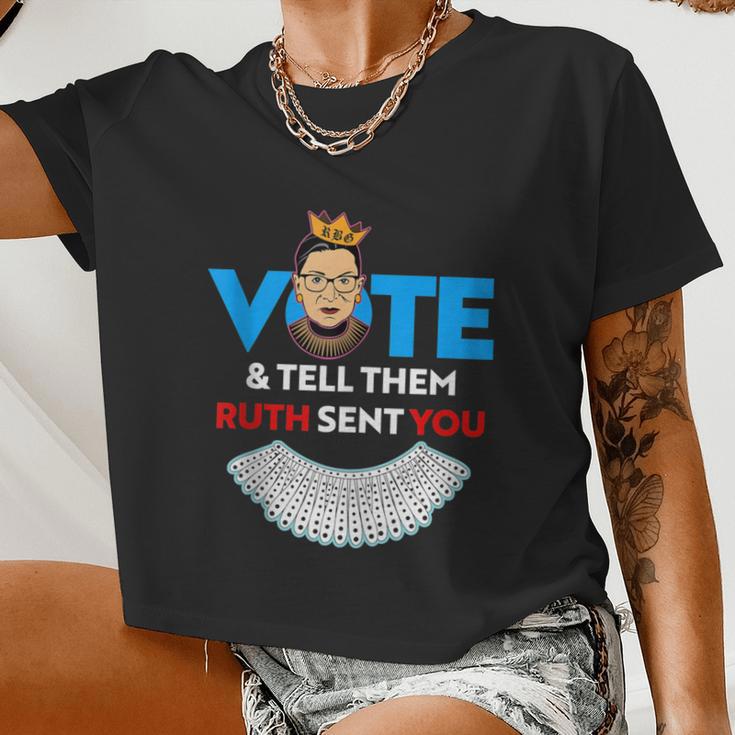 Vote Tell Them Ruth Sent You Dissent Rbg Vote V2 Women Cropped T-shirt