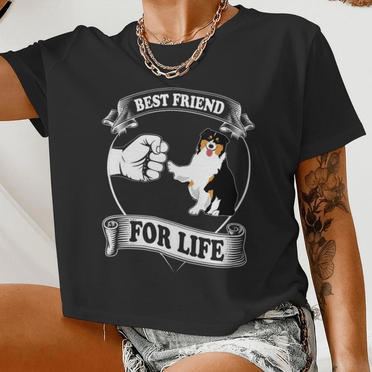 Womens Australian Shepherd Shirts Best Friend For Life 2 Vneck Women Cropped T-shirt