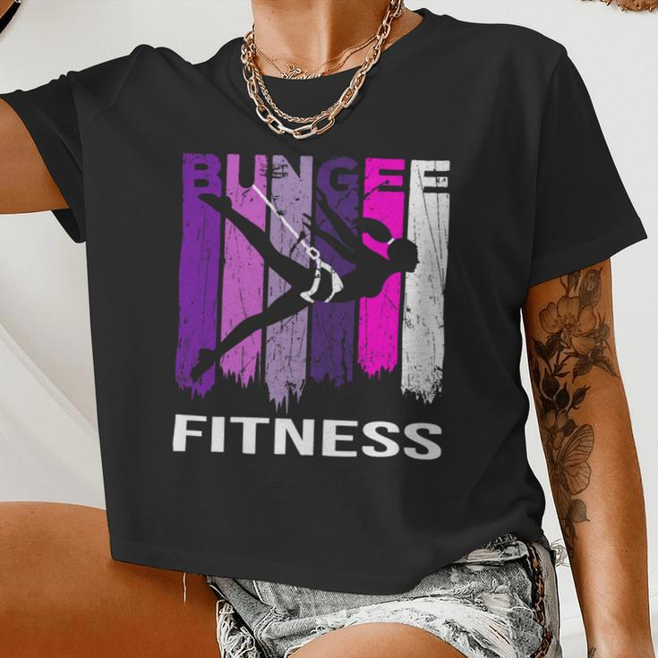 Womens Bungee Fitness Equipment Set Fly Sling Workout Women Cropped T-shirt