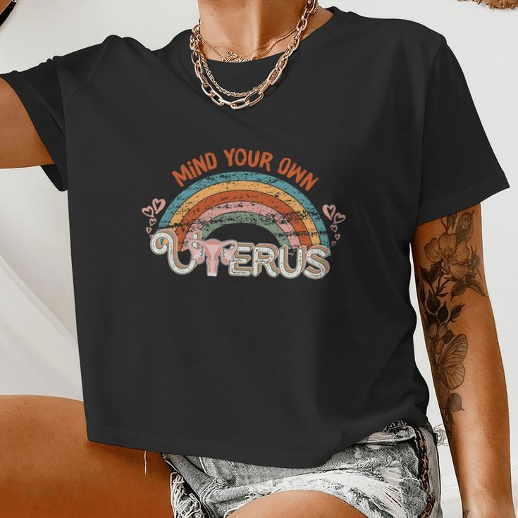 Women's Rights 1973 Pro Roe Vintage Mind You Own Uterus Women Cropped T-shirt