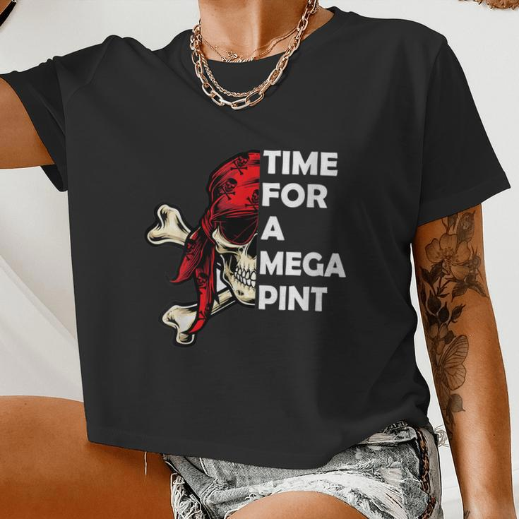 Womens Time For A Mega Pint Sarcastic Saying Women Cropped T-shirt