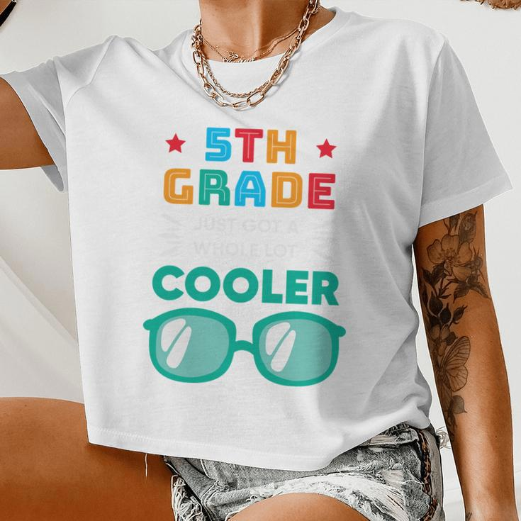 5Th Grade Cooler Glassess Back To School First Day Of School Women Cropped T-shirt