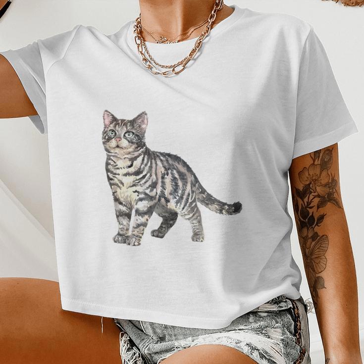 Cat American Shorthair Women Cropped T-shirt