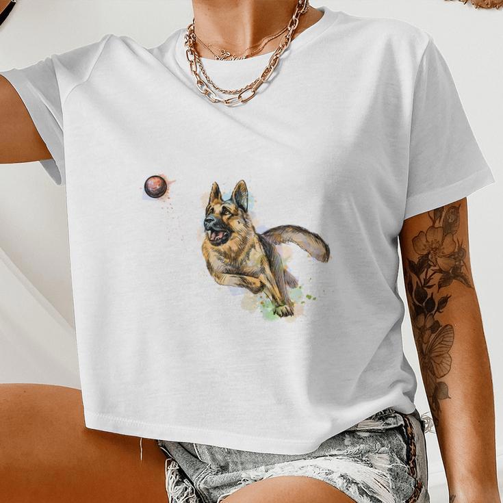 German Shepherd Dog V2 Women Cropped T-shirt