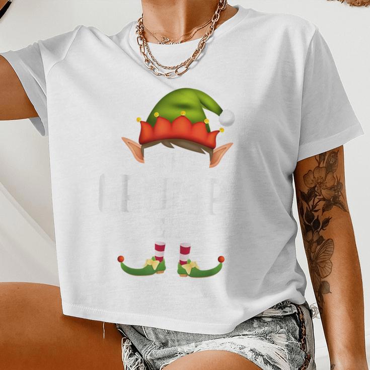 Grumpy Elf Group Christmas Pajama Party Women Cropped T-shirt