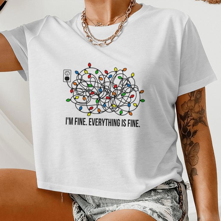 I'm Fine Everything Is Fine Christmas Women Cropped T-shirt