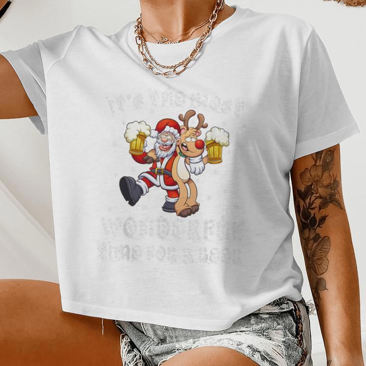 It's The Most Wonderful Time For A Beer Christmas Women Cropped T-shirt