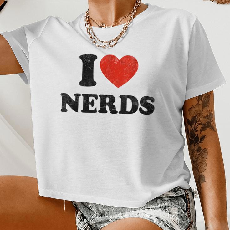 I Love Nerds Outfit Girls I Heart Nerds Women Cropped T-shirt