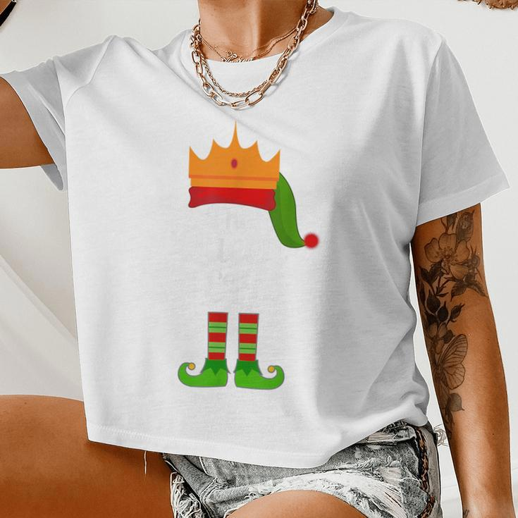 The Queen Elf Matching Family Christmas Pajama Party Women Cropped T-shirt