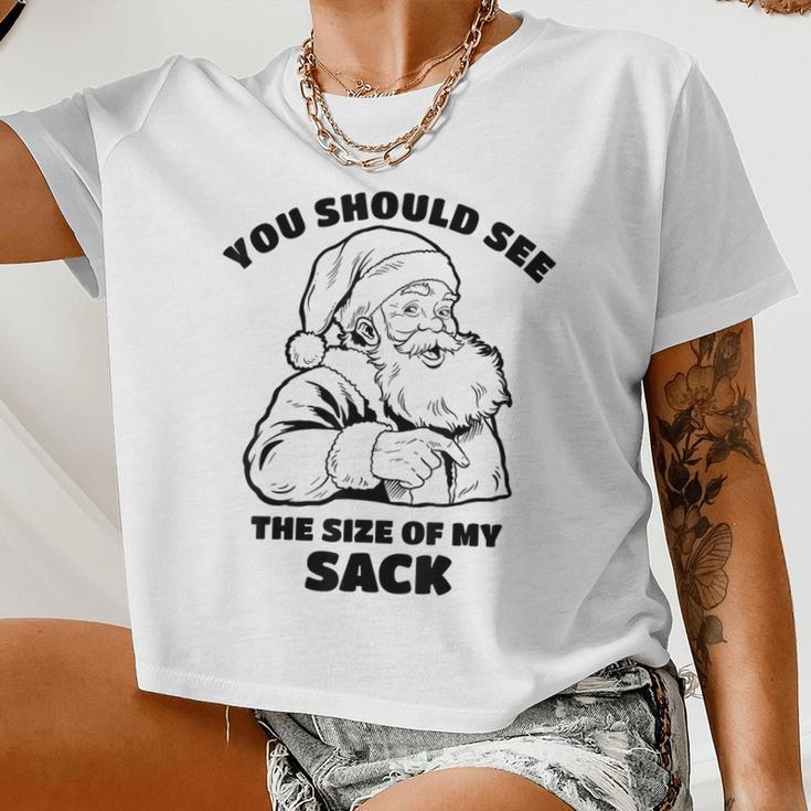 You Should See The Size Of My Sack Santa Christmas Women Cropped T-shirt