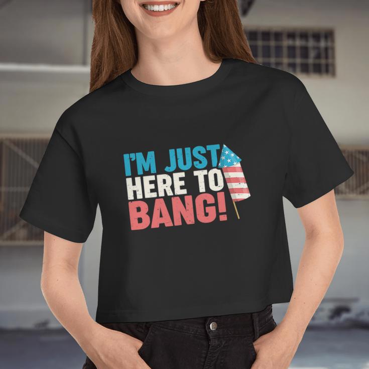 4Th Of July I'm Just Here To Bang Firework Women Cropped T-shirt