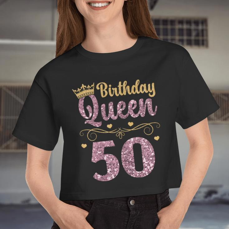 50Th Queen Birthday 50 Years Fift Women Cropped T-shirt