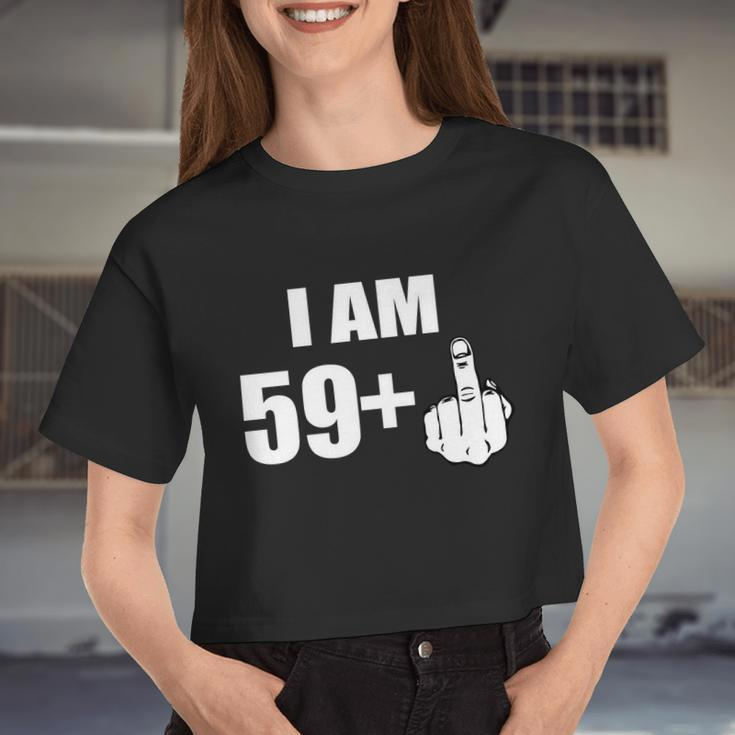 I Am 60 Middle Finger 60Th Birthday Women Cropped T-shirt