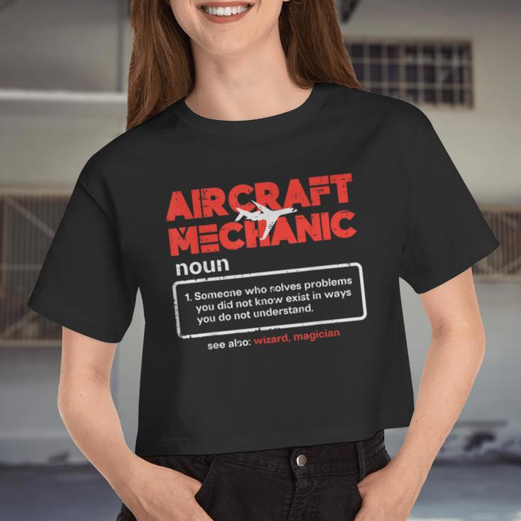 Aircraft Mechanic Definition Airplane Technician Women Women Cropped T-shirt